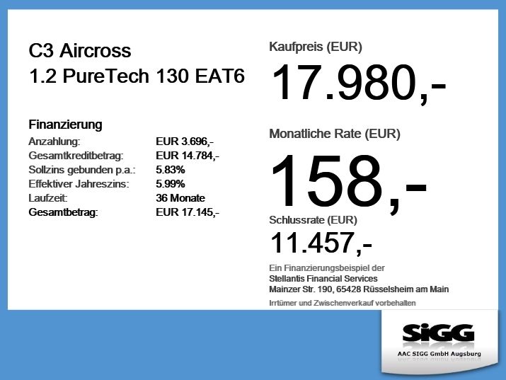 Citroen C3 Aircross 18.244 km 17.980 &euro; Augsburg 86167